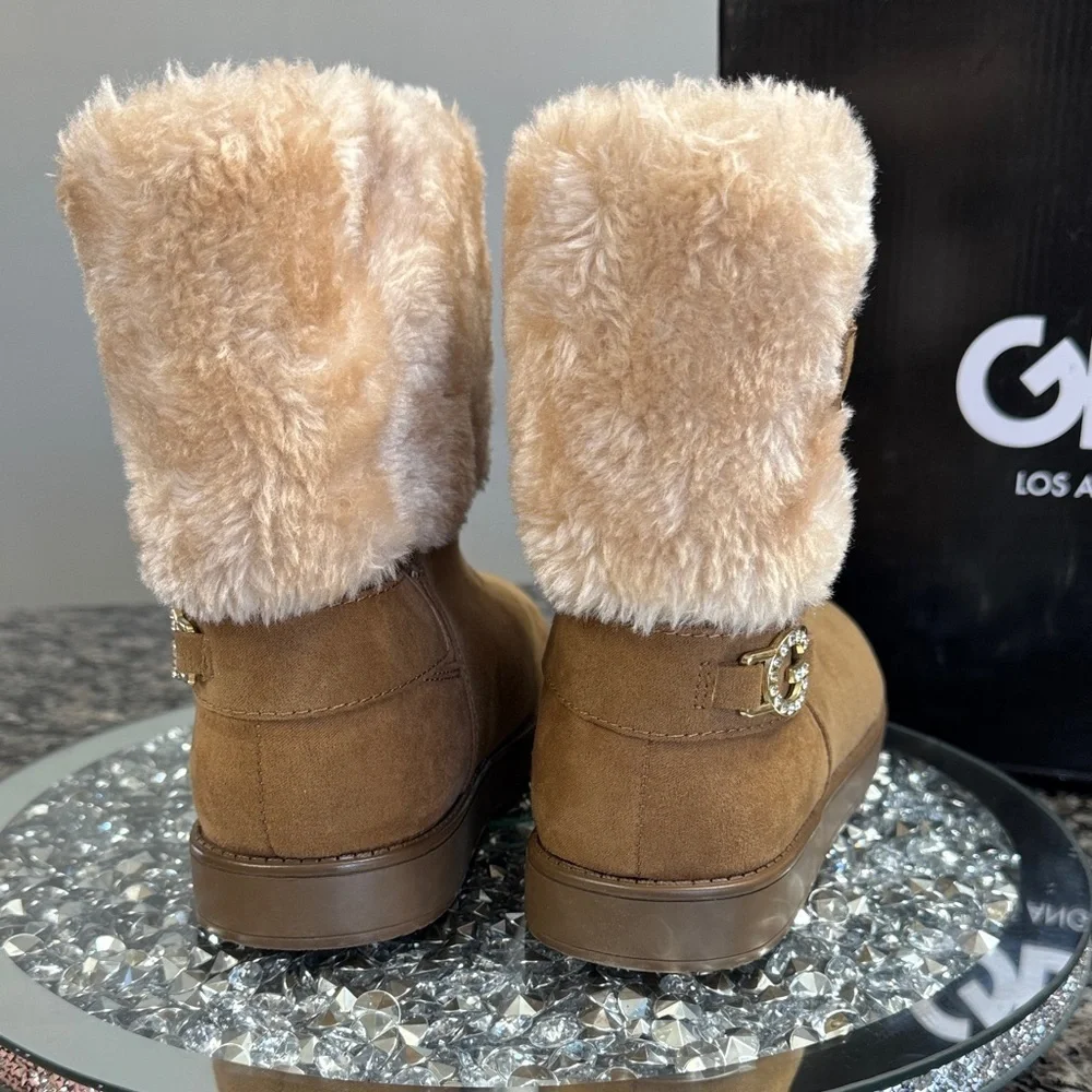 GBG Los Angeles Aleya Fur ankle Boots NEW 5.5